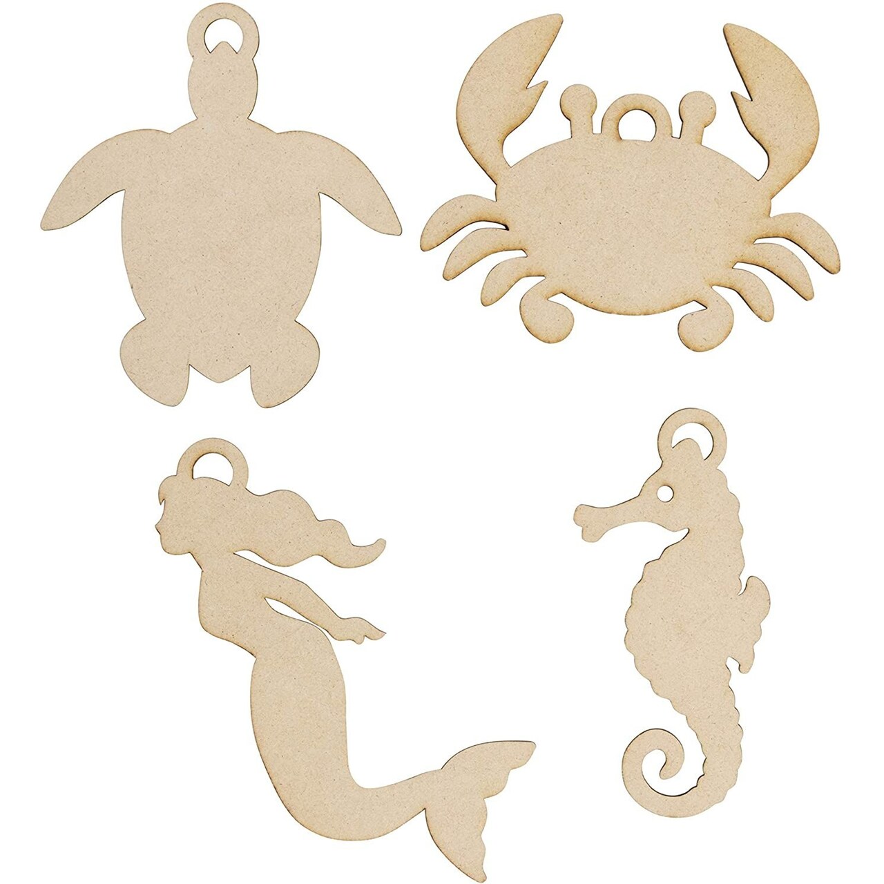 DIY Christmas Ornaments, Nautical Wooden Ornament (24 Pieces)